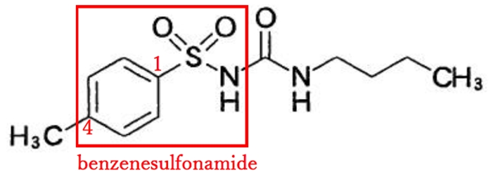 トルブタミドの構造と化学名 薬剤師国家試験